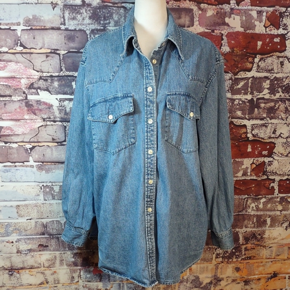 Jones New York Sport Western Denim Shirt